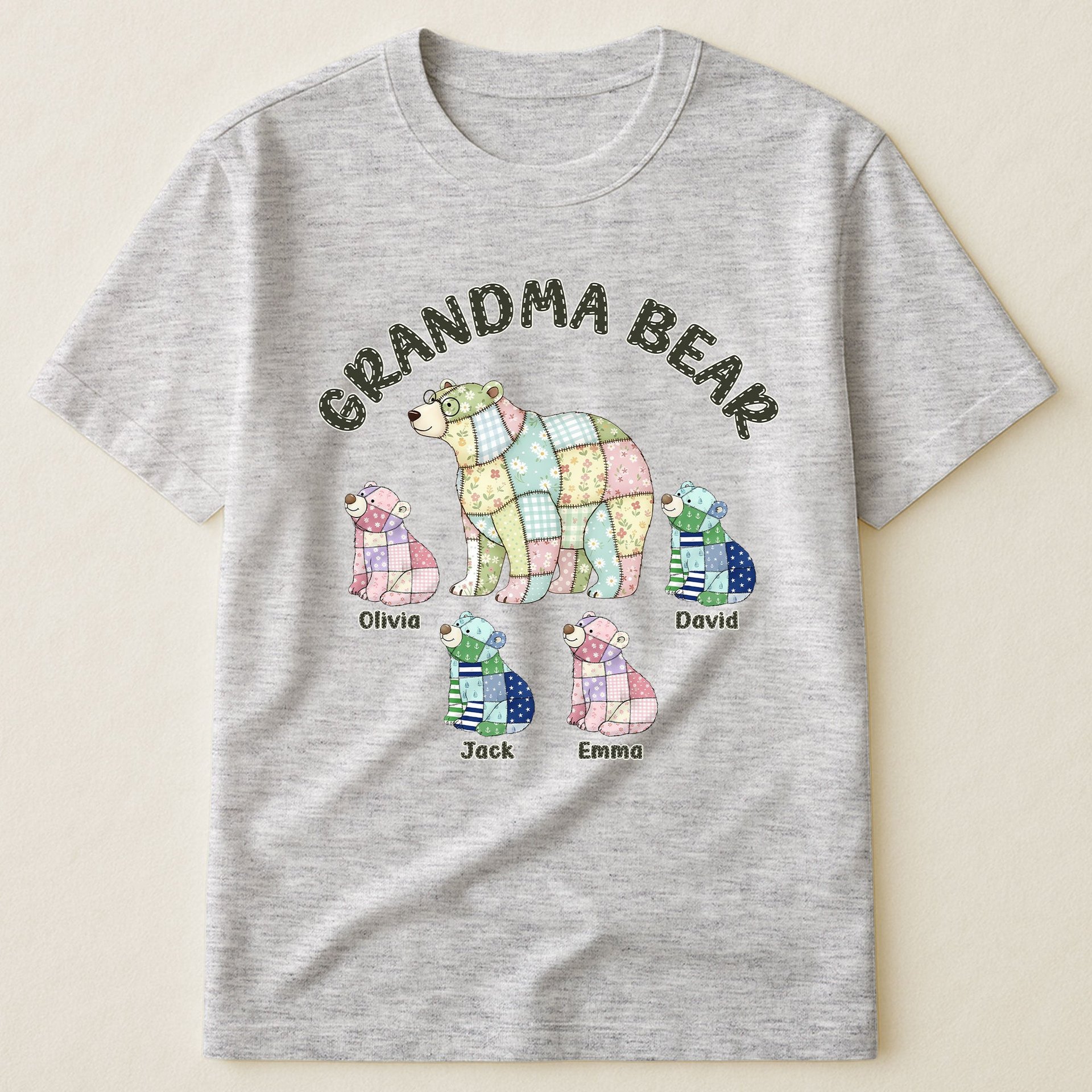 Grandma Bear Patchwork Print - Personalized Shirt