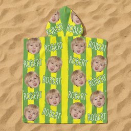 Summer Striped Kid - Personalized Kids Hooded Towel – view 6