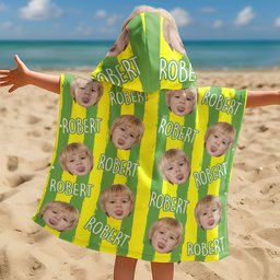 Summer Striped Kid - Personalized Kids Hooded Towel – view 5