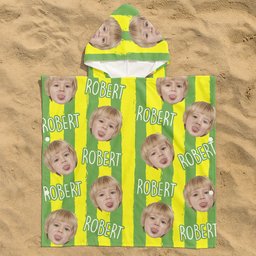Summer Striped Kid - Personalized Kids Hooded Towel – view 4