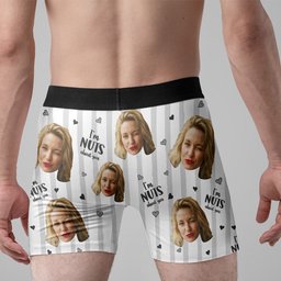 I'm Nuts About You Gift For Husband, Boyfriend - Personalized Photo Men's Boxer Briefs – view 4