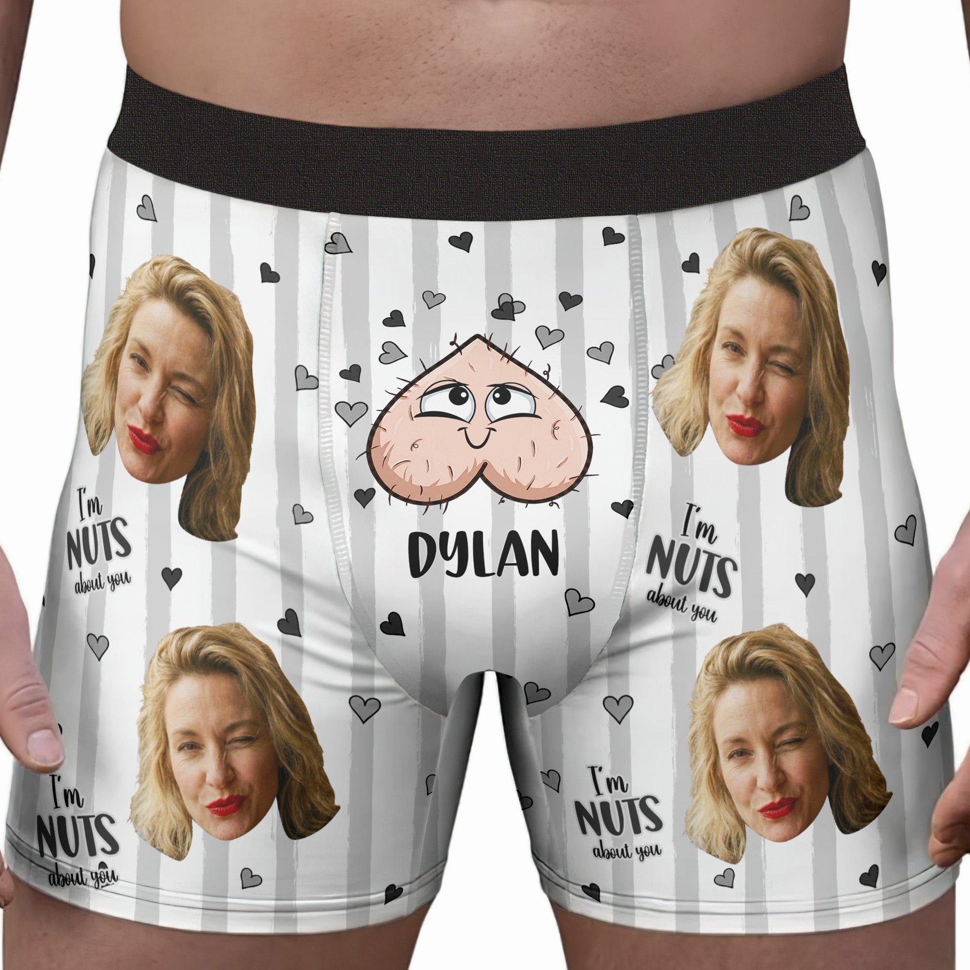 I'm Nuts About You Gift For Husband, Boyfriend - Personalized Photo Men's Boxer Briefs