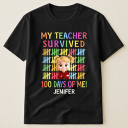 100 Days Of School School Boys Girls Kids Gift - Personalized Shirt