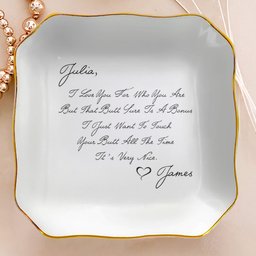 Custom Message - Valentines' Day Gifts For Her, Wife, Girlfriend - Personalized Jewelry Dish – view 4