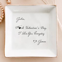 Custom Message - Valentines' Day Gifts For Her, Wife, Girlfriend - Personalized Jewelry Dish – view 3