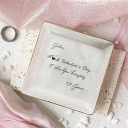 Custom Message - Valentines' Day Gifts For Her, Wife, Girlfriend - Personalized Jewelry Dish – view 6