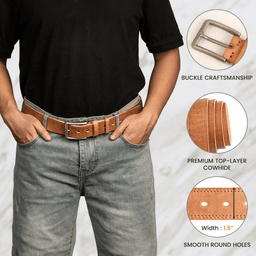Naughty Gift For Husband, Boyfriend Customize With Hidden Message - Personalized Cowhide Belt – view 2