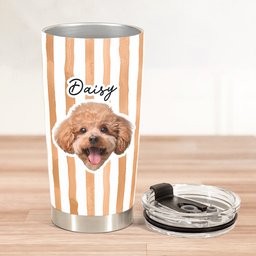 Custom Pet Portrait Tumbler Cup Dog Lover Cat Lover Gift - Personalized Photo Tumbler Cup – view 3