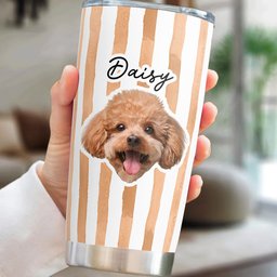 Custom Pet Portrait Tumbler Cup Dog Lover Cat Lover Gift - Personalized Photo Tumbler Cup – view 4