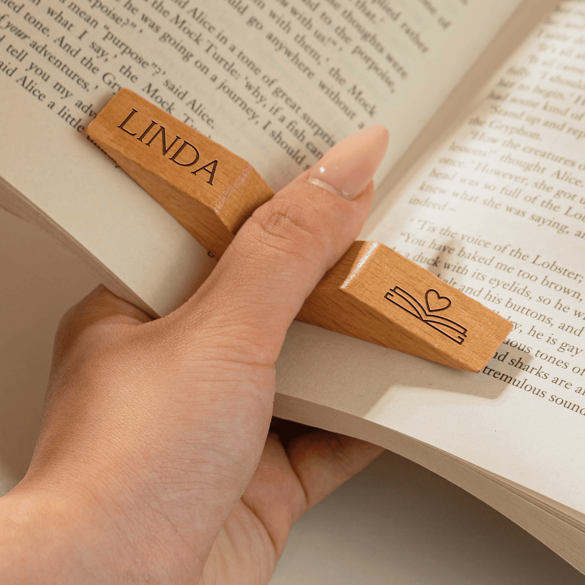 Book Lover, Custom Name, Monogram - Personalized Book Page Holder