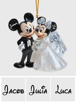 Cute Mouse Wedding Couple - Personalized Mouse Ornament – view 8