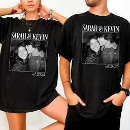 Vintage Couple Picture Matching, Anniversary Gift, Valentine's Day Gifts - Personalized Photo Comfort Tee – view 2