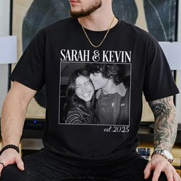 Vintage Couple Picture Matching, Anniversary Gift, Valentine's Day Gifts - Personalized Photo Comfort Tee – view 5