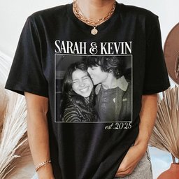 Vintage Couple Picture Matching, Anniversary Gift, Valentine's Day Gifts - Personalized Photo Comfort Tee – view 6