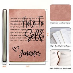 Affirmations Notebook Self-Love Journal Silly Mental Health Gifts For Her - Personalized Leather Journal – view 6