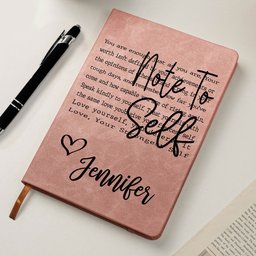Affirmations Notebook Self-Love Journal Silly Mental Health Gifts For Her - Personalized Leather Journal – view 5