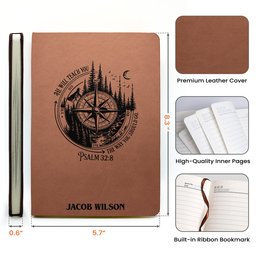 Mountain Adventure, Wanderlust, Tree Of Life - Personalized Leather Journal – view 6