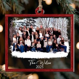 Custom Family Photo Frame For Family, Friends, Grandparents - Personalized Wood And Acrylic Photo Ornament