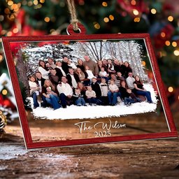 Custom Family Photo Frame For Family, Friends, Grandparents - Personalized Wood And Acrylic Photo Ornament – view 4