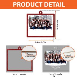 Custom Family Photo Frame For Family, Friends, Grandparents - Personalized Wood And Acrylic Photo Ornament – view 5