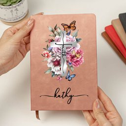 Christian Gift Faith Journal - Personalized Leather Journal – view 4
