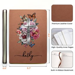 Christian Gift Faith Journal - Personalized Leather Journal – view 7