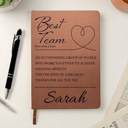 Best Team Bulk Journals Corporate Gift, Appreciation Week, Employee Thank You Gifts For Coworker - Personalized Leather Journ