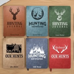 Deer Hunting Journal For Hunters, Hunting Gifts For Men, Husband, Dad, Grandpa - Personalized Leather Journal