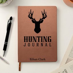Deer Hunting Journal For Hunters, Hunting Gifts For Men, Husband, Dad, Grandpa - Personalized Leather Journal – view 2