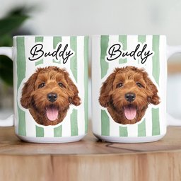 Custom Pet Portrait Mug Dog Lover Cat Lover Gift - Personalized Mug – view 5