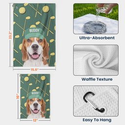 Best Golf Buddy Custom Pet Photo For Golf Lovers, Pet Lovers - Personalized Photo Golf Towel – view 7