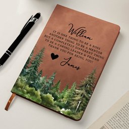 It Takes A Village Thank You Gift For Teacher Appreciation, Coworkers, Boss, Team - Personalized Leather Journal – view 6