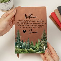 It Takes A Village Thank You Gift For Teacher Appreciation, Coworkers, Boss, Team - Personalized Leather Journal – view 3