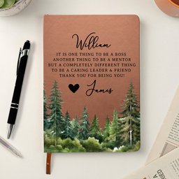 It Takes A Village Thank You Gift For Teacher Appreciation, Coworkers, Boss, Team - Personalized Leather Journal – view 4