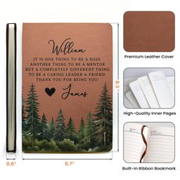It Takes A Village Thank You Gift For Teacher Appreciation, Coworkers, Boss, Team - Personalized Leather Journal – view 7