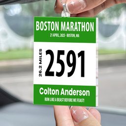 Race Bib For Runner - Personalized Rear View Mirror Accessory – view 2