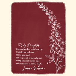 To My Daughter From Mom Custom Birth Flower - Personalized Blanket – view 2