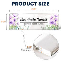Custom Birth Flower & Name For Coworkers, Teacher Thank You Gifts - Personalized Name Plate – view 7