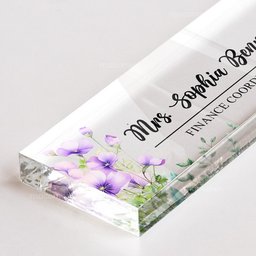 Custom Birth Flower & Name For Coworkers, Teacher Thank You Gifts - Personalized Name Plate – view 4