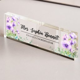 Custom Birth Flower & Name For Coworkers, Teacher Thank You Gifts - Personalized Name Plate – view 5