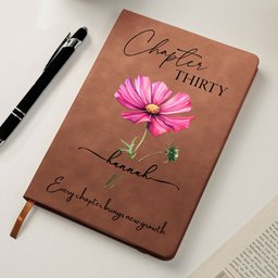 Birthday Gift For Her, Every Chapter Brings New Growth - Personalized Leather Journal – view 6