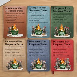 Dumpster On Fire Response Team - Funny Exchange Gift For Coworker Team - Personalized Leather Journal – view 2