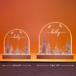 Custom Birth Flower Night Light For Baby Girl Daughter Nursery Decor - Personalized LED Light – view 6