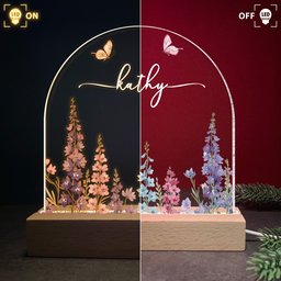 Custom Birth Flower Night Light For Baby Girl Daughter Nursery Decor - Personalized LED Light – view 3