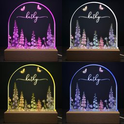 Custom Birth Flower Night Light For Baby Girl Daughter Nursery Decor - Personalized LED Light – view 4