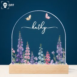 Custom Birth Flower Night Light For Baby Girl Daughter Nursery Decor - Personalized LED Light – view 2