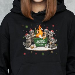 Funny Raccoon Dumpster On Fire Response Team Matching Shirt - Exchange Gift, White Elephant Gifts - Personalized Shirt – view
