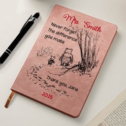 Never Forget The Difference You Make - Thank You Gift - Personalized Leather Journal – view 4