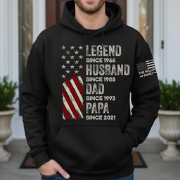 Legend, Husband, Dad And Grandpa Custom Family Name - Personalized Hoodie – view 2