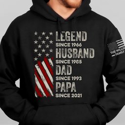 Legend, Husband, Dad And Grandpa Custom Family Name - Personalized Hoodie – view 3